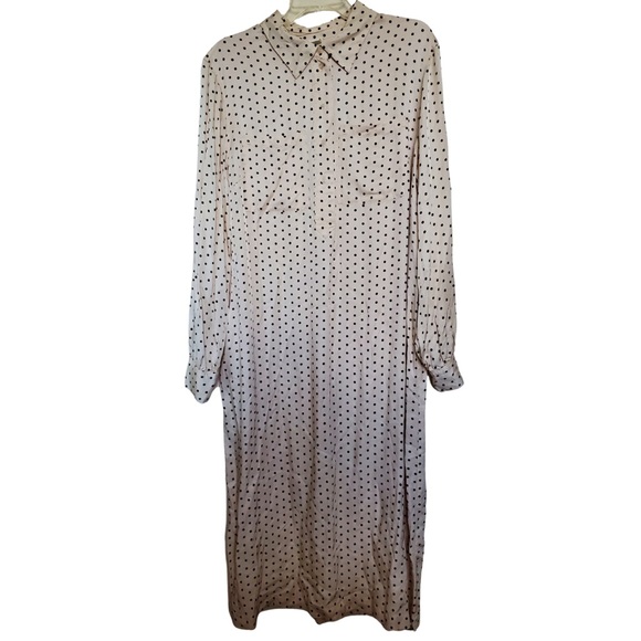 H&M Dresses & Skirts - H&M Polka Dot Long Sleeve Viscose Shirt Dress